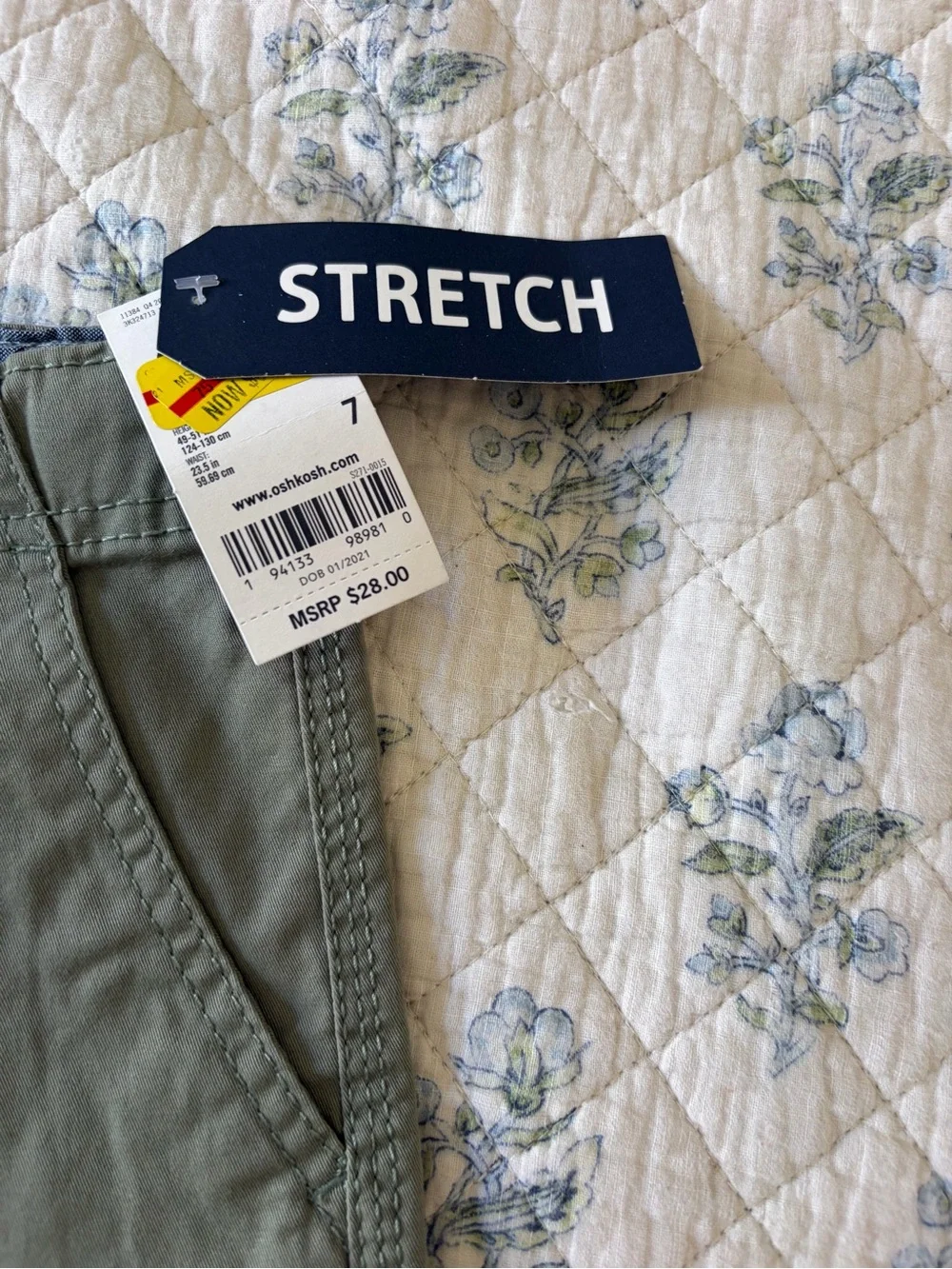 OshKosh B'gosh Light Blue & Olive Stretch Chino Shorts
